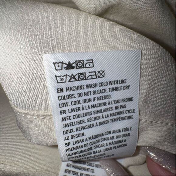 American Eagle Women's XS Ivory Maxi Skirt Elastic Waist Long Lined - Picture 7 of 14